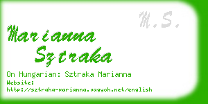 marianna sztraka business card